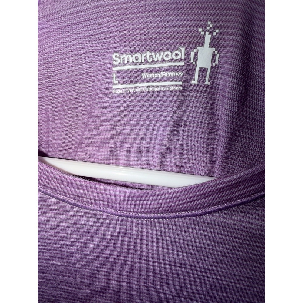 Smartwool Shirt Womens Large Purple Merino Wool Long Sleeve Thermal Base Layer - Picture 3 of 4